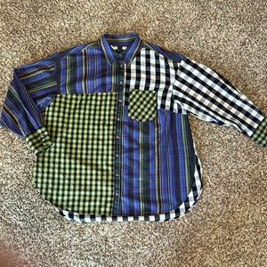Maeve by Anthropologie Bennet Button Shirt in Mixed Plaid Sz 1x